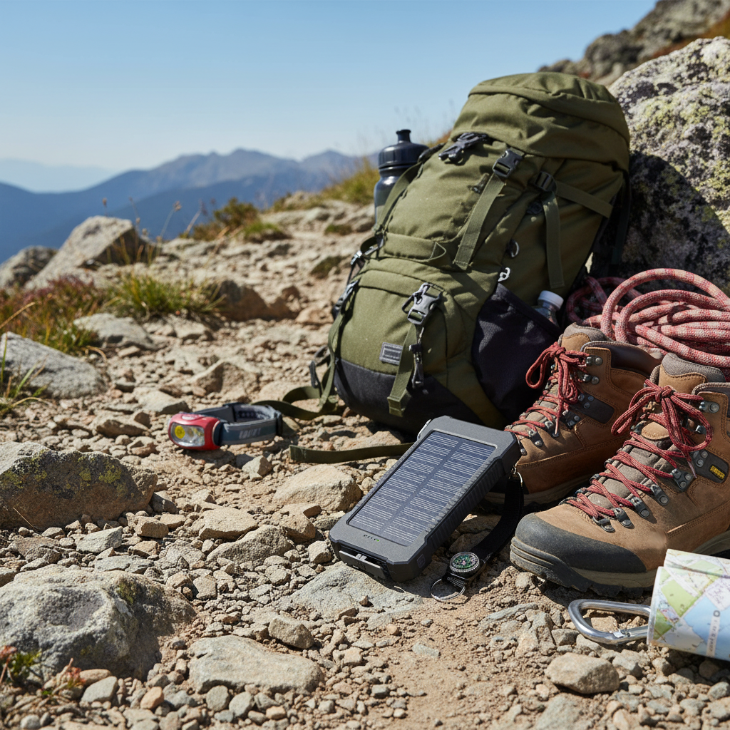 Solcelledrevet Powerbank 20000mAh – Vanntett med LED-lys og Kompass